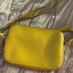 Yellow Leather Crossbody Bag
